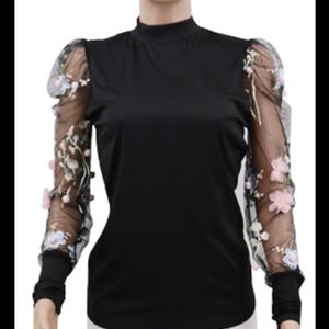 Floral embroidered top